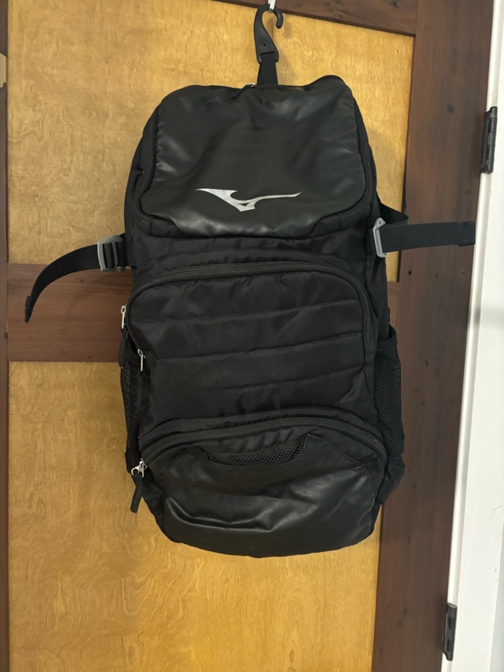 Mizuno Black Backpack - Multi-Pocket Sports Bag